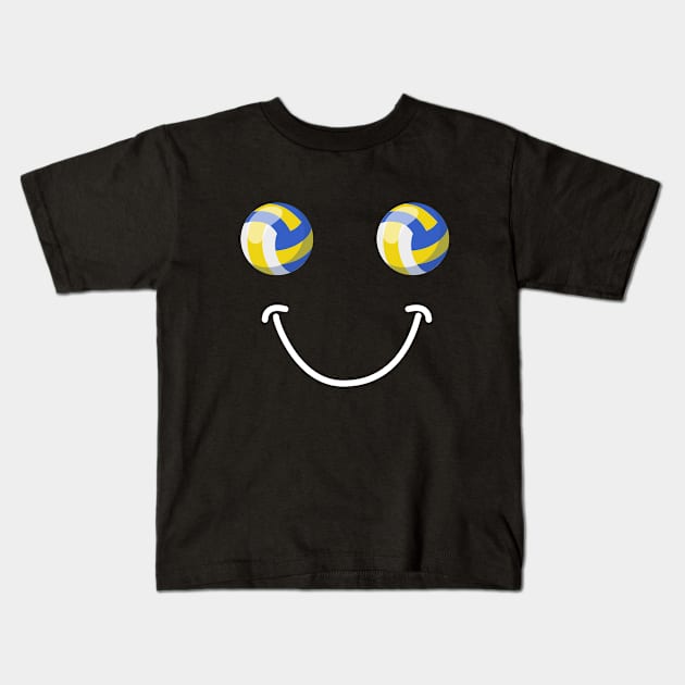 Volleyball - Volleyball Happy Face Kids T-Shirt by Kudostees